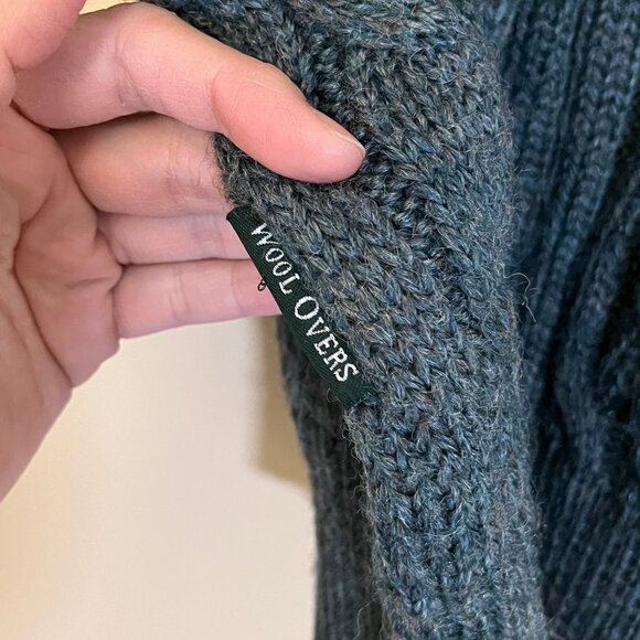 Woolovers 100% British Wool 1/4 Zip Cable Knit Sweater - Men's Size M - Green - Picture 5 of 14